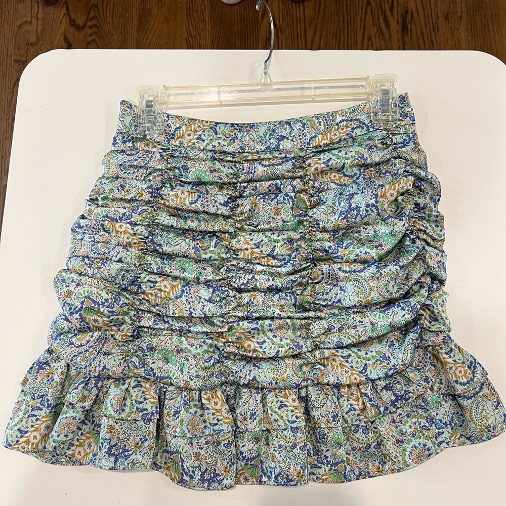 Zara Paisley Floral Ruffled Mini Skirt XS